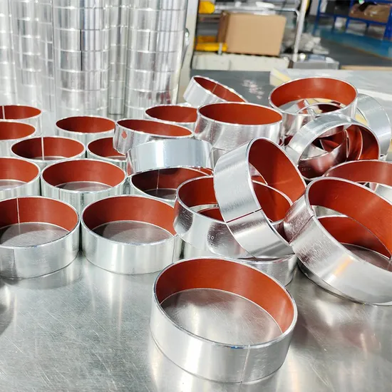 Oil Cylinder Machinery Parts Steel Base Bronze Powder PTFE DP4 Oilless Self Lubricating Bushing 